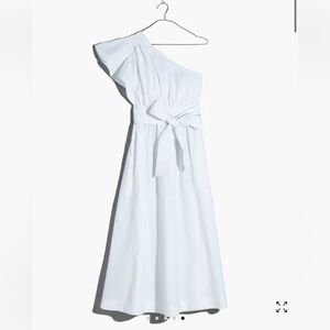 Madewell One Shoulder Dress in White